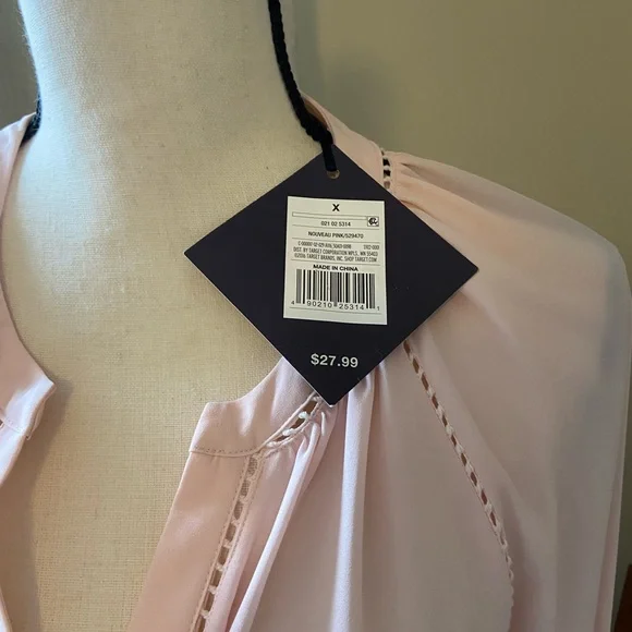 5/$25 Ava & Viv Pale Pink Long Sleeve Blouse - Picture 6 of 11